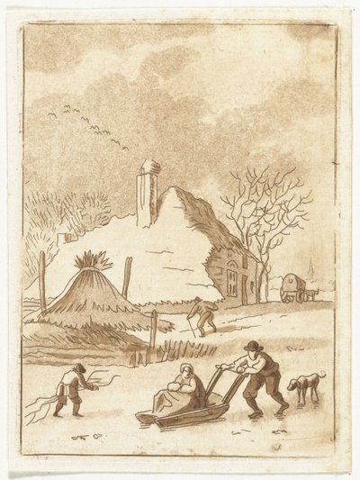 Winter Landscape with Ice Skating by Anthonie van den Bos