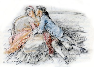Werther kisses Charlotte by Antoine Calbet
