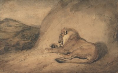 Lion Resting by Antoine Louis Barye