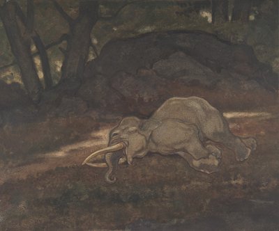 Sleeping Elephant, 1810-75 by Antoine Louis Barye