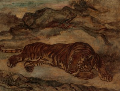 Tiger in Repose by Antoine Louis Barye