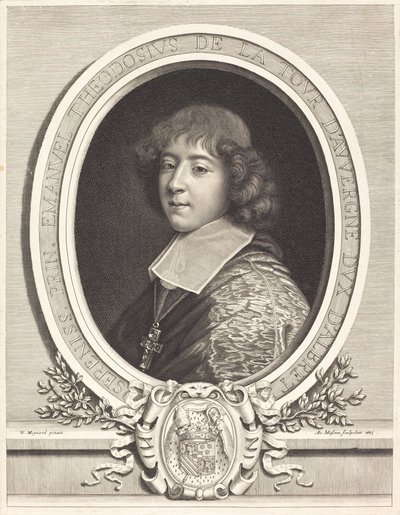 Cardinal de Bouillon by Antoine Masson after Nicolas Mignard
