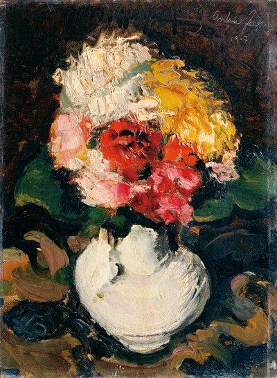 Flower Bouquet in White Vase by Anton Faistauer