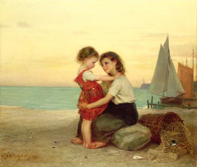 Sisters on the Beach, 1871 by Anton Heinrich Dieffenbach