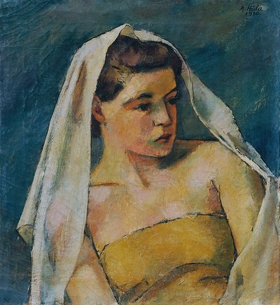 Young Woman with Veil by Anton Hula