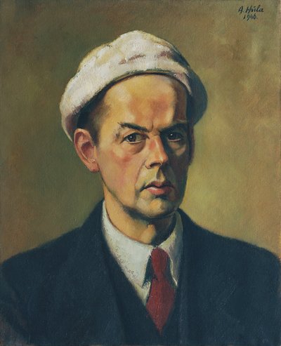 Self-Portrait with White Cap by Anton Hula
