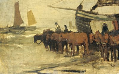 Launching of a Fishing Boat by Anton Mauve