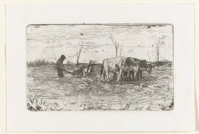 Plowing Oxen by Anton Mauve