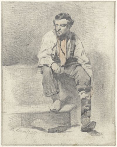 Seated Workman by Anton Mauve