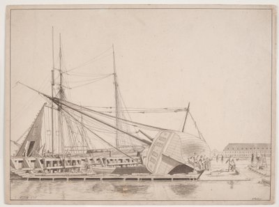 By a Shipyard, Copenhagen Harbour by Anton Melbye