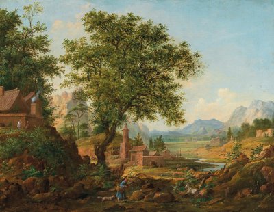 Chinese Landscape with Staffage, 1830-1840s by Anton Mikhaylovich Legashov