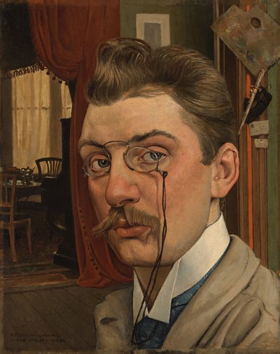Self-Portrait in the Studio by Anton Molkenboer
