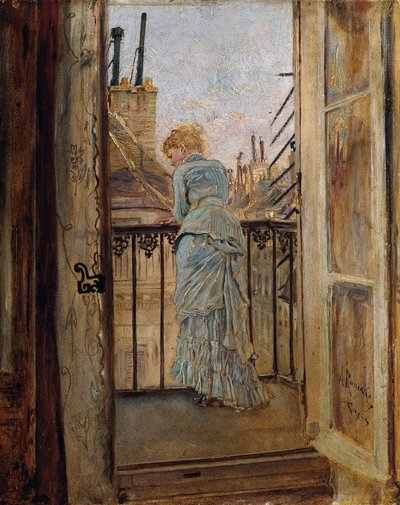 On the Balcony by Anton Romako