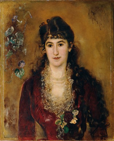 Lady in a Red Dress by Anton Romako