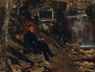 The Writer Hermann Rollett at the Waterfall by Anton Romako