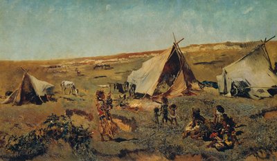 Gypsy Camp in the Puszta by Anton Romako