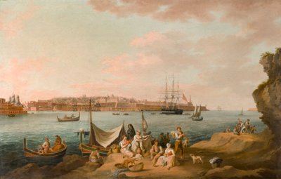 Harbour Scene, Malta by Anton Schranz
