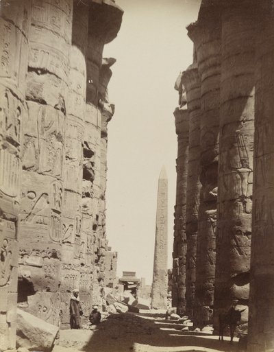Columns and Obelisk at Karnak by Antonio Beato