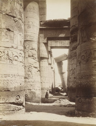 Interior of the Hypostyle Hall, Karnak by Antonio Beato