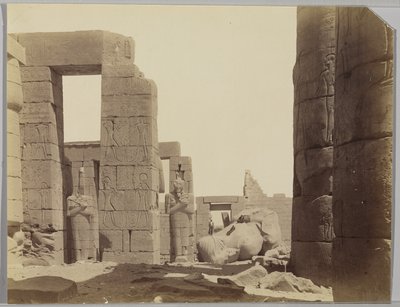 Ramesseum with the Statue by Antonio Beato