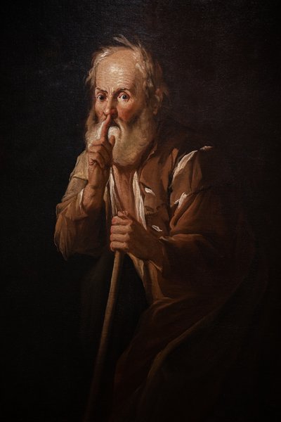 Old Man Calling for Silence by Antonio Cifrondi