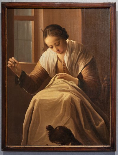 Sewing Girl by Antonio Cifrondi