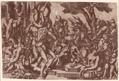 Sacrifice to Priapus by Antonio Fantuzzi after Rosso Fiorentino