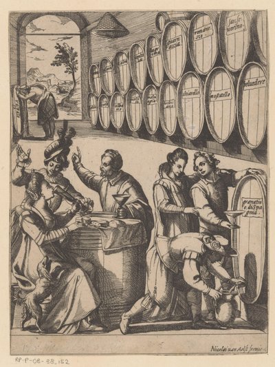Drinking Party in Wine Cellar by Antonio Tempesta