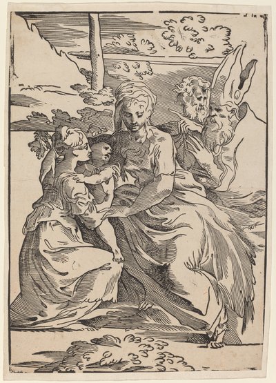 The Holy Family with Two Saints by Antonio da Trento