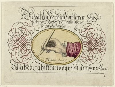 Writing Example with Writing Hand by Antonius Smyters