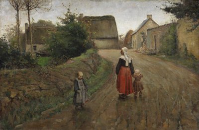 Street in Pont-Aven by Archibald Standish Hartrick