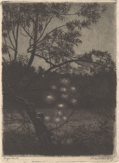Garden with Glowing Tree by Arend Hendriks (signed by artist)