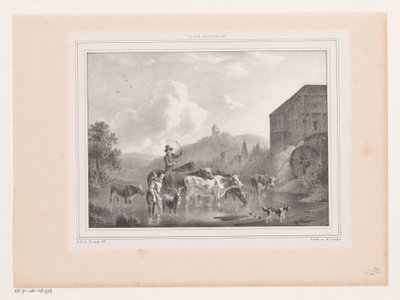 Herd Crossing a River by Arie Ketting de Koningh