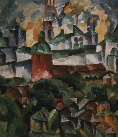 Landscape with the Trinity-Sergius-Monastery by Aristarkh Vasilievic Lentulov