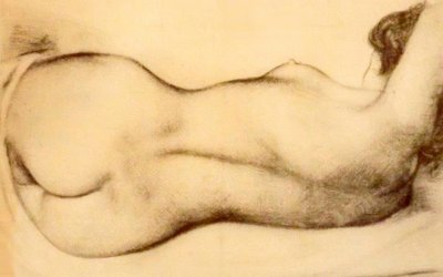 Sketch of a Reclining Nude Woman by Aristide Maillol