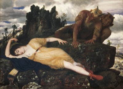 Sleeping Diana Watched by Two Fauns by Arnold Böcklin