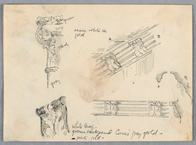 Sketches of Mouldings on Capitals by Arnold William Brunner