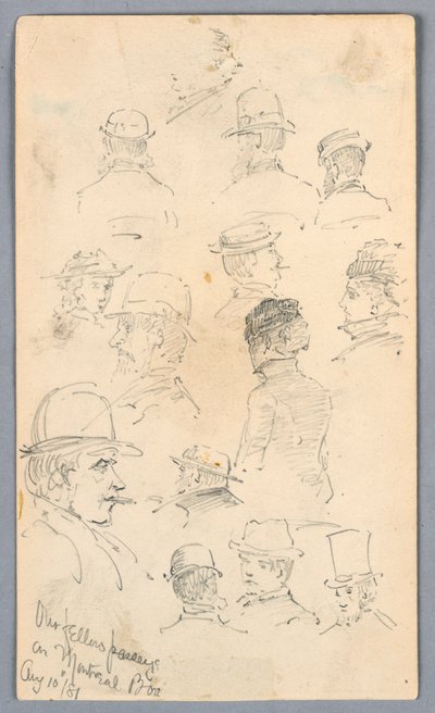 Sketches of People on Montreal Boat by Arnold William Brunner