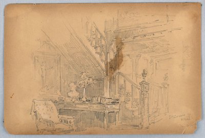 Staircase—Mossley Hall by Arnold William Brunner