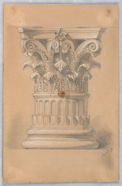 Study of a Capital and Base by Arnold William Brunner