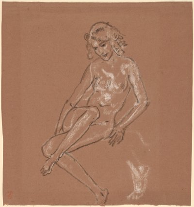 Seated Nude and a Foot by Arthur B. Davies
