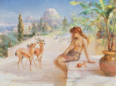 A Girl with Gazelles by Arthur Drummond