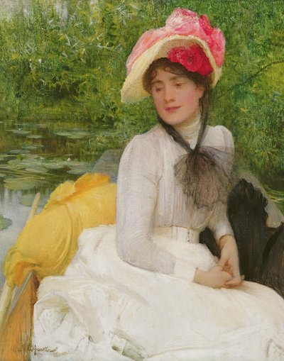 Girl in a Punt by Arthur Hacker