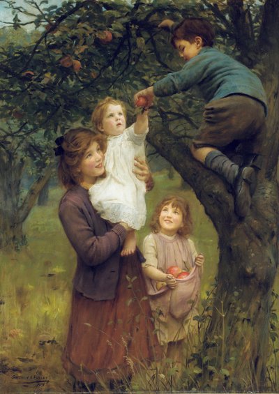 Picking Apples by Arthur John Elsley
