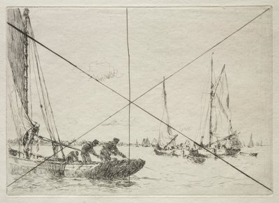 Oyster Dredging, West Mersea by Arthur John Trevor Briscoe