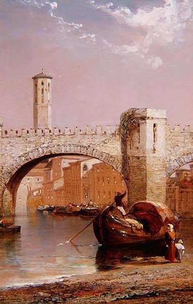The Old Bridge, Verona by Arthur Joseph Meadows