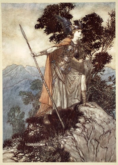 Brunnhilde, 1910 by Arthur Rackham