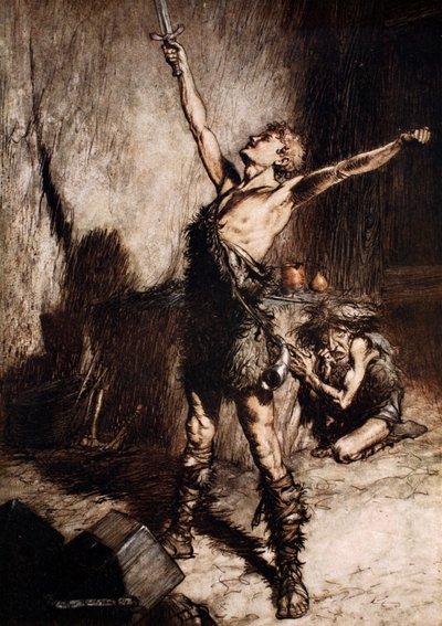 Nothung! Nothung! Conquering sword! by Arthur Rackham