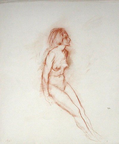Nude, head uplifted by Arthur Rackham