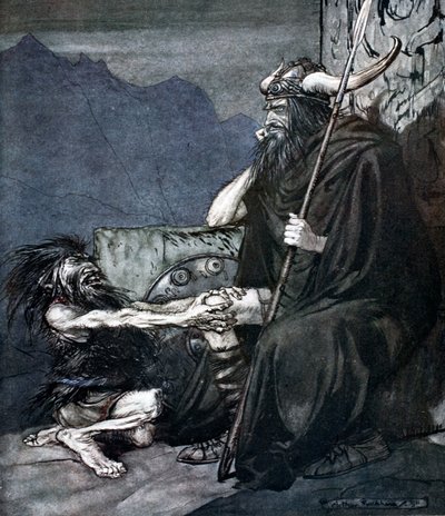 Swear to Me, Hagen, My Son! by Arthur Rackham
